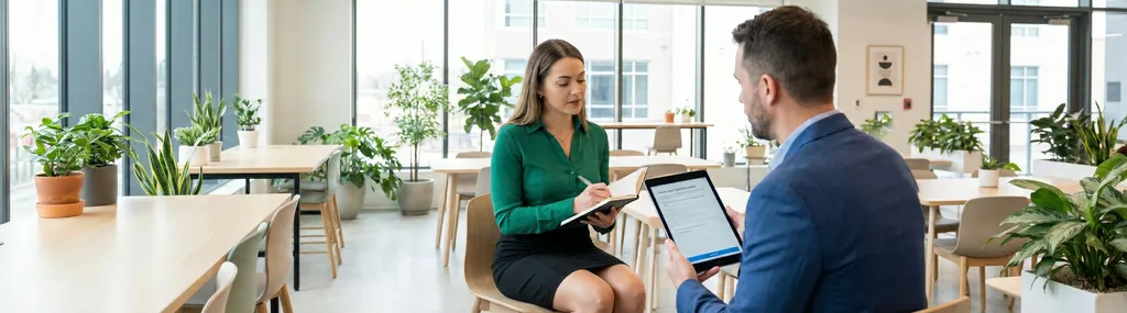 Job seeker completing career consultation